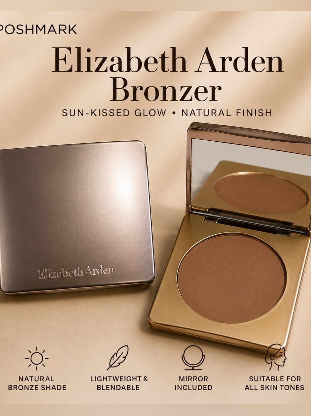 Elizabeth Arden FLAWLESS FINISH SKINCARING PRESSED POWDER IN BRONZE BRAND NEW